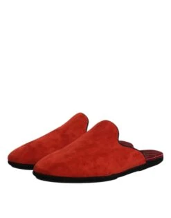 Dolce & Gabbana Orange Suede Slides Flat Slipper Men's Shoes -Lux Lair Store 8275647