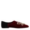 Dolce & Gabbana Black Red Velvet Embellished Slip On Men's Shoes 1 Dolce & Gabbana Black Red Velvet Embellished Slip On Men's Shoes -Lux Lair Store 8276032