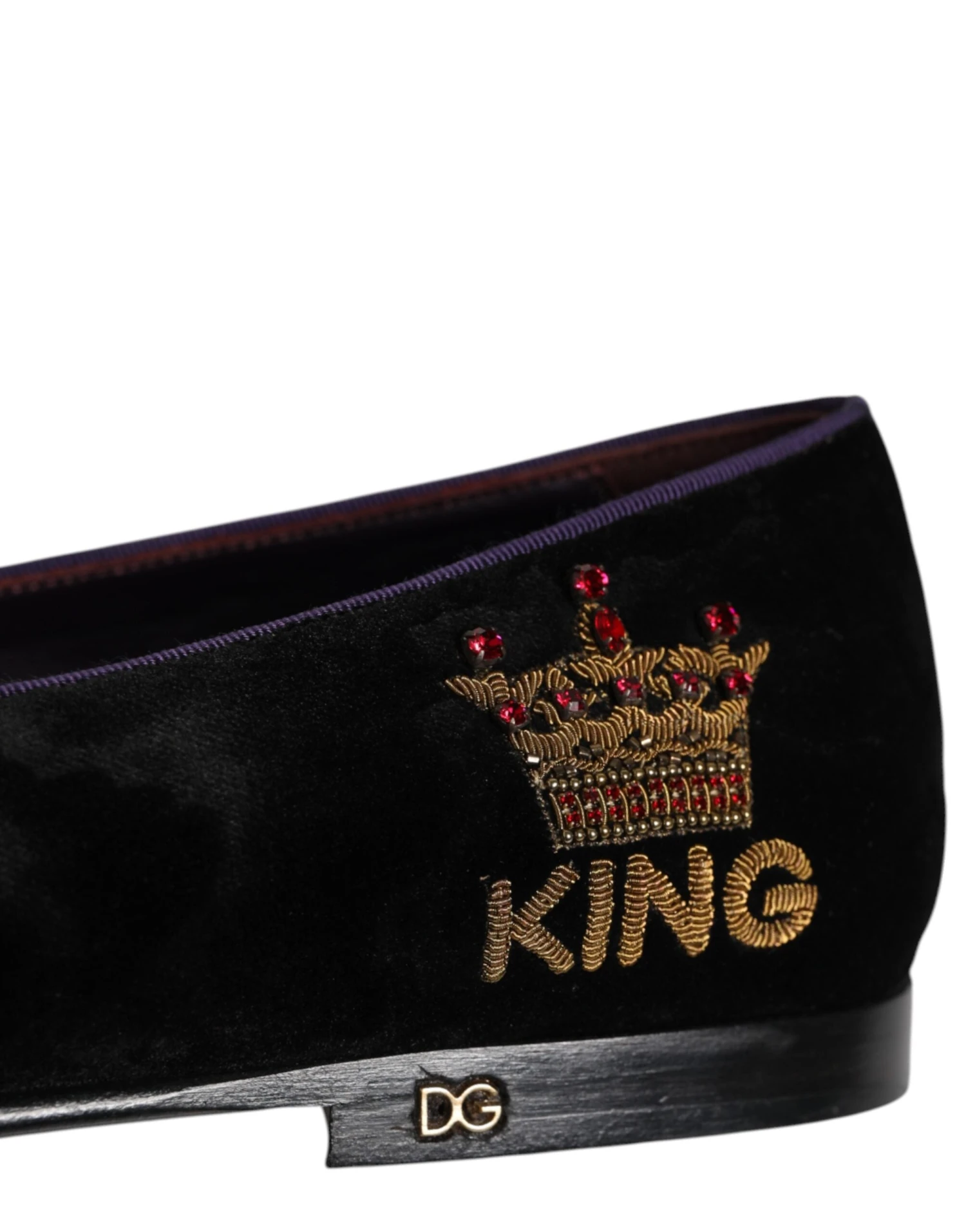 Dolce & Gabbana Black DG Crown Embroidery Loafers Slip On Men's Shoes 7 Dolce & Gabbana Black DG Crown Embroidery Loafers Slip On Men's Shoes - Image 5