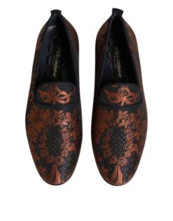 Dolce & Gabbana Black Jacquard Polyester Slip On Loafers Men's Shoes 10 Dolce & Gabbana Black Jacquard Polyester Slip On Loafers Men's Shoes -Lux Lair Store 8277068