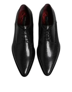 Dolce & Gabbana Black Leather Lace Up Dress Men Derby Men's Shoes -Lux Lair Store 8277077