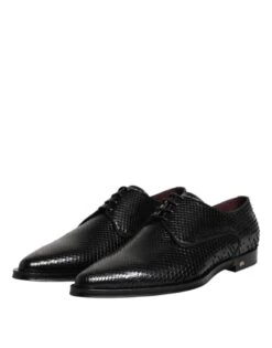 Dolce & Gabbana Black Leather Lace Up Dress Men Derby Men's Shoes -Lux Lair Store 8277078