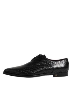 Dolce & Gabbana Black Leather Lace Up Dress Men Derby Men's Shoes -Lux Lair Store 8277080