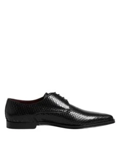 Dolce & Gabbana Black Leather Lace Up Dress Men Derby Men's Shoes