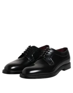 Dolce & Gabbana Black Calf Leather Lace Up Dress Derby Men's Shoes -Lux Lair Store 8277094