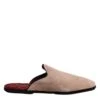 Dolce & Gabbana Beige Capra Suede Slides Flat Slipper Men's Shoes -Lux Lair Store 8277114