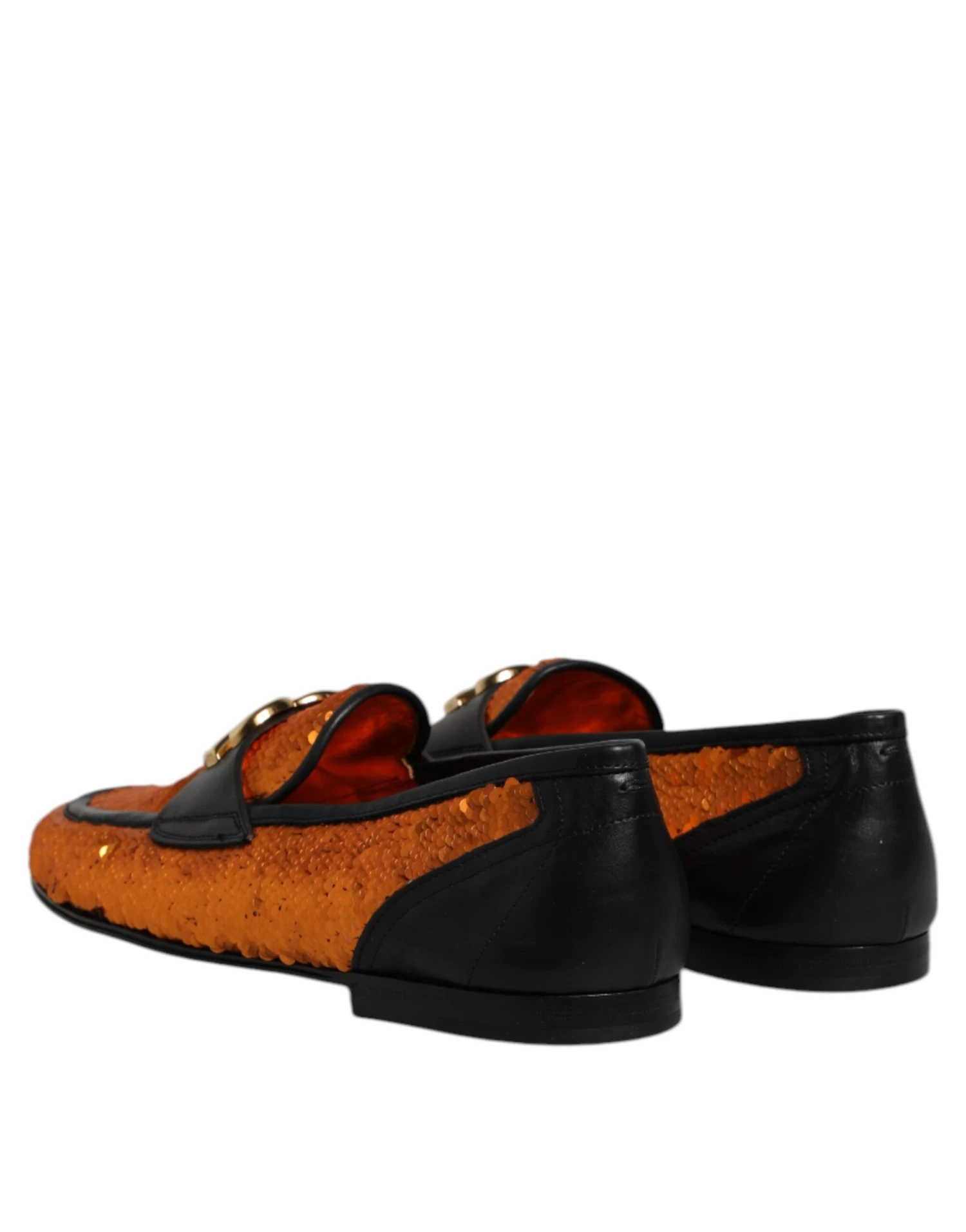 Dolce & Gabbana Orange Sequin Embellished Men Loafers Men's Shoes 7 Dolce & Gabbana Orange Sequin Embellished Men Loafers Men's Shoes - Image 5