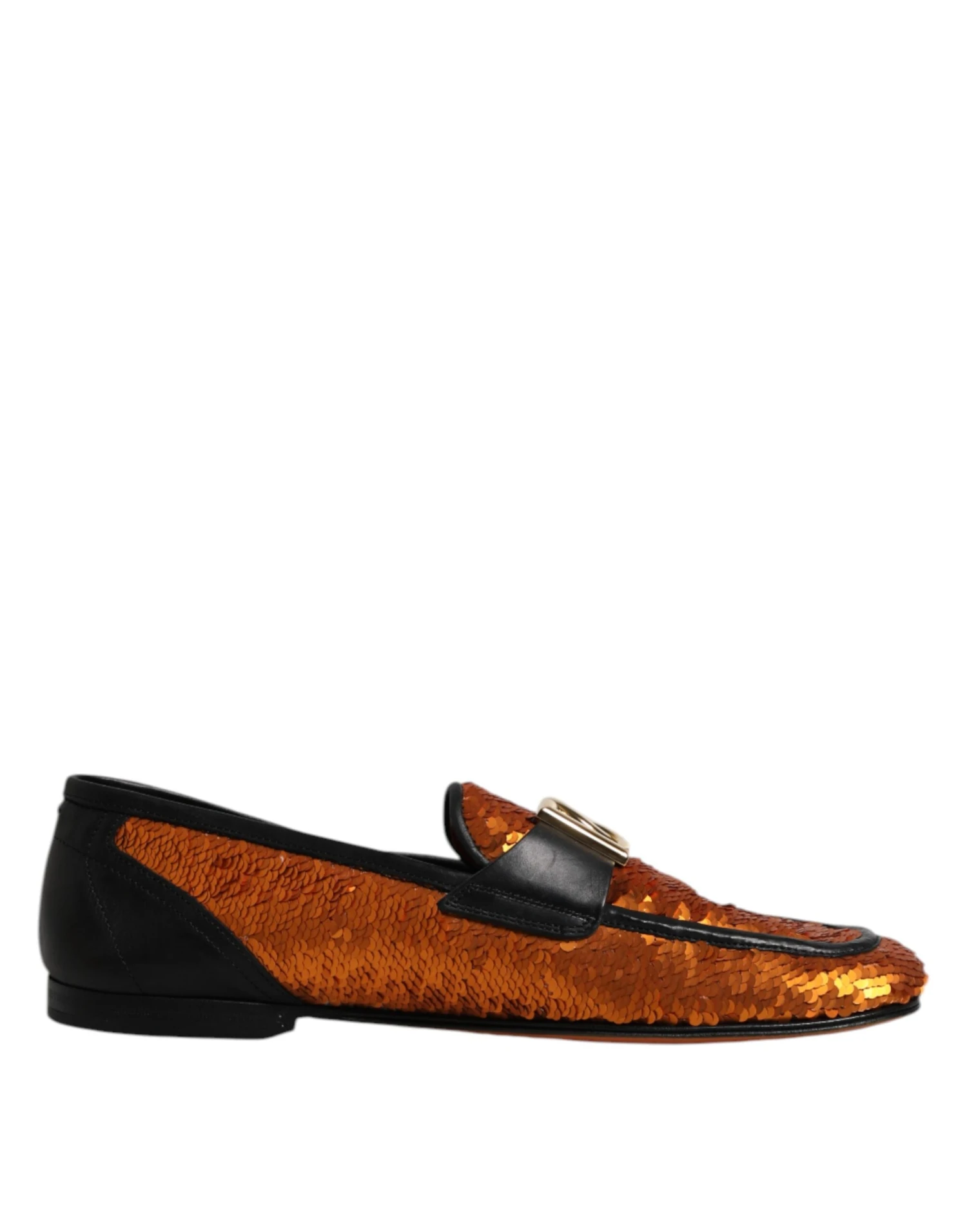 Dolce & Gabbana Orange Sequin Embellished Men Loafers Men's Shoes 3 Dolce & Gabbana Orange Sequin Embellished Men Loafers Men's Shoes