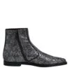 Dolce & Gabbana Dark Gray Cotton Sequined Chelsea Boots Men's Shoes 2 Dolce & Gabbana Dark Gray Cotton Sequined Chelsea Boots Men's Shoes -Lux Lair Store 8278122