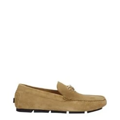 Versace Beige Leather Slip-On Men's Loafers