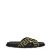 Versace Black Fabric Slippers Men's Sandals