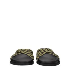 Versace Black Fabric Slippers Men's Sandals -Lux Lair Store 8338046