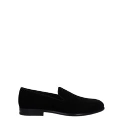 Dolce & Gabbana Black Velvet Slip-On Men's Loafers
