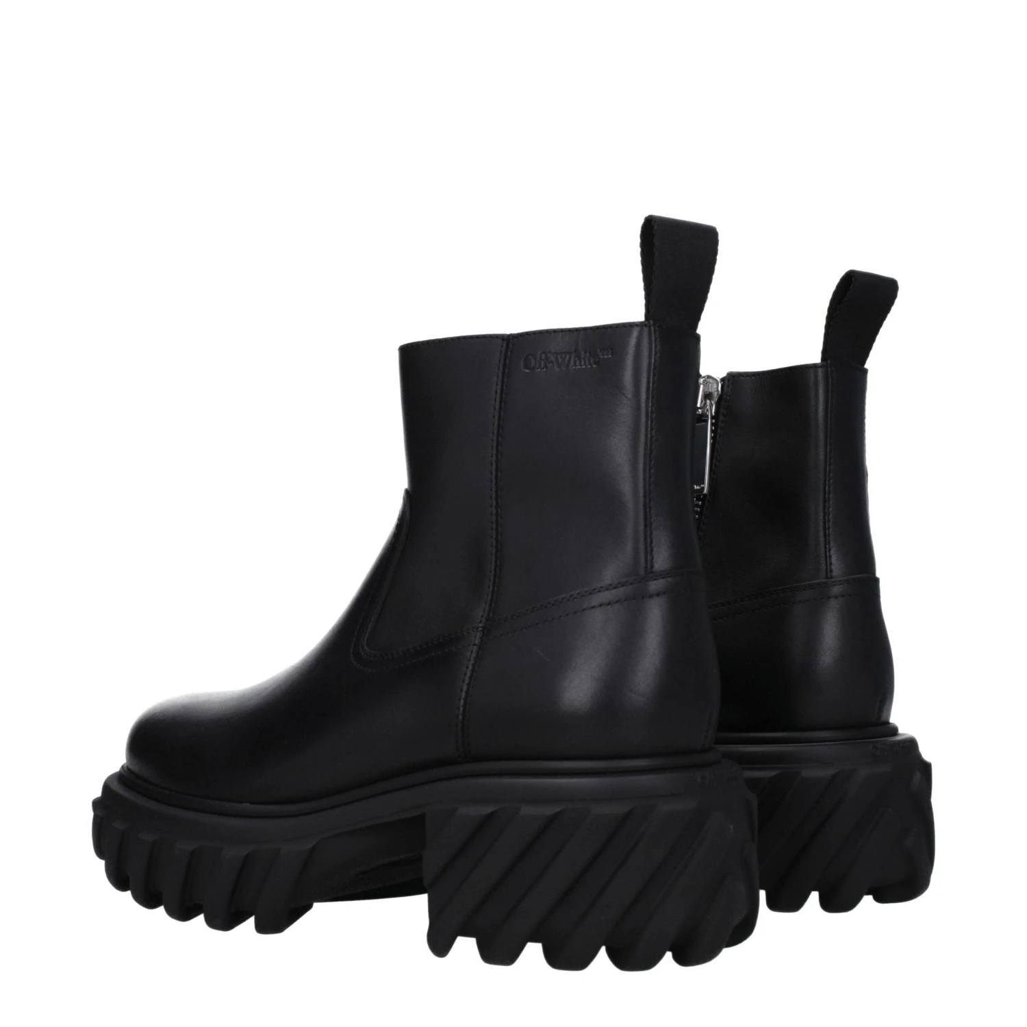 Off-White Black Leather Ankle Men's Boots 6 Off-White Black Leather Ankle Men's Boots - Image 4