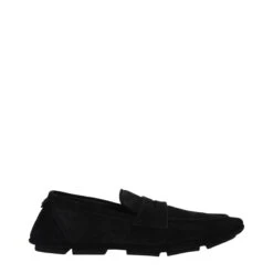 Dolce & Gabbana Black Leather Slip-On Men's Loafers
