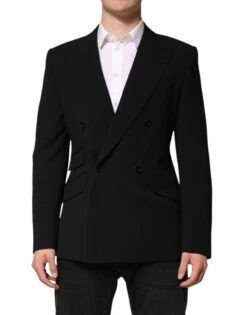 Dolce & Gabbana Black SICILIA Double Breasted Coat Men's Blazer