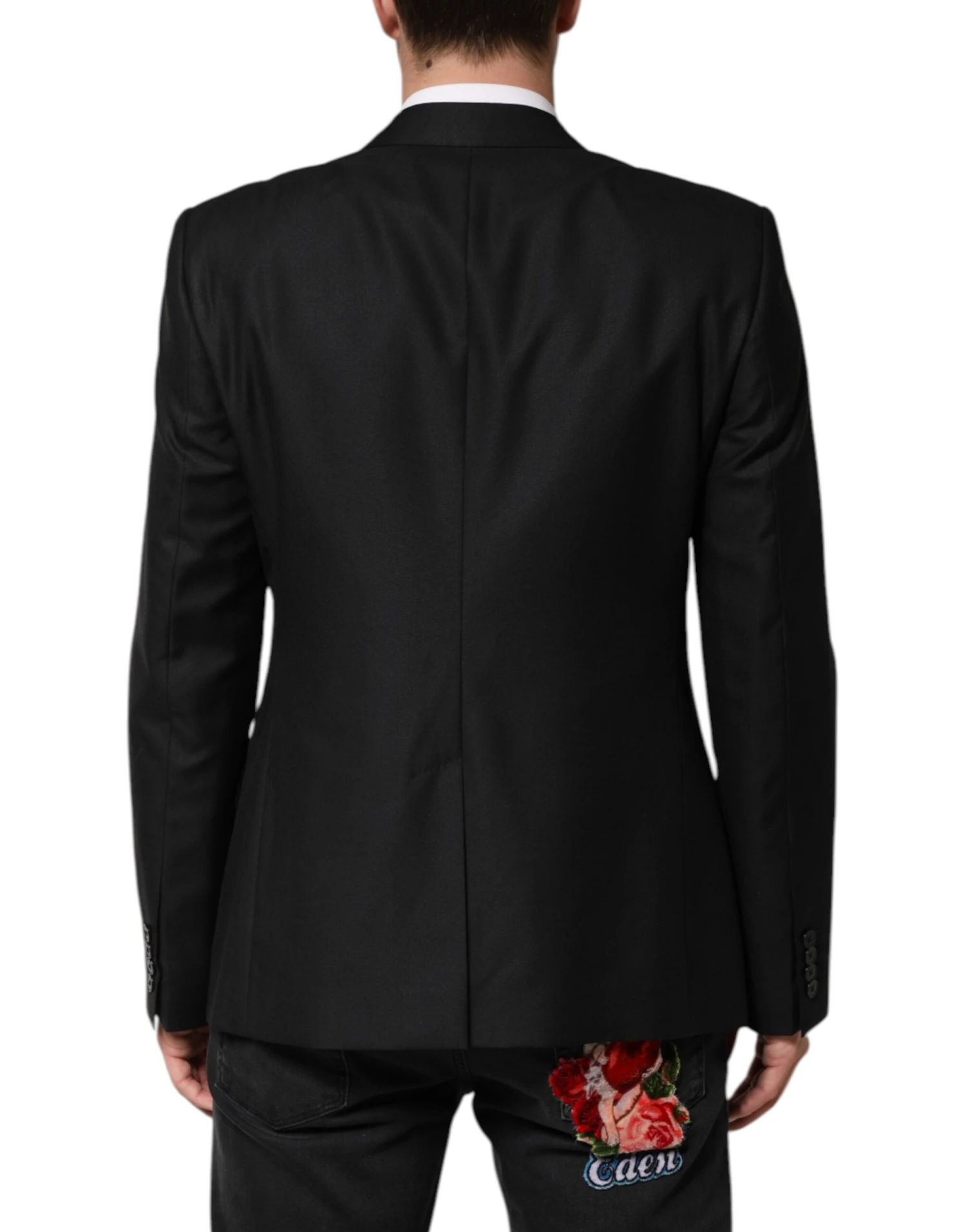 Dolce & Gabbana Black Wool Single Breasted Jacket Men's Blazer 5 Dolce & Gabbana Black Wool Single Breasted Jacket Men's Blazer - Image 3