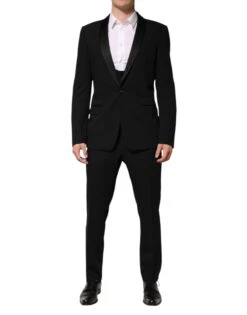 Dolce & Gabbana Black Wool 3 Piece Single Breasted Men's Suit (Pre-Owned)