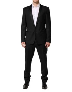 Dolce & Gabbana Black Wool Men Single Breasted 2 Piece Men's Suit