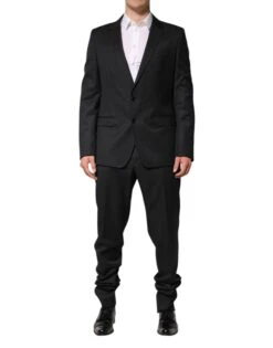 Dolce & Gabbana Dark Gray Wool Single Breasted 2 Piece Men's Suit