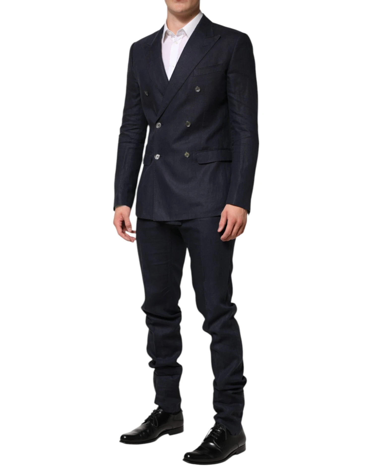 Dolce & Gabbana Dark Blue Double Breasted 2 Piece Men's Suit 4 Dolce & Gabbana Dark Blue Double Breasted 2 Piece Men's Suit - Image 2