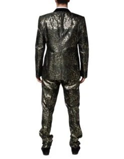 Dolce & Gabbana Metallic Floral Jacquard Silk 2 Piece Men's Suit 9 Dolce & Gabbana Metallic Floral Jacquard Silk 2 Piece Men's Suit -Lux Lair Store 8352675