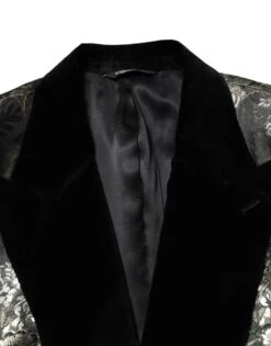Dolce & Gabbana Metallic Floral Jacquard Silk 2 Piece Men's Suit 11 Dolce & Gabbana Metallic Floral Jacquard Silk 2 Piece Men's Suit -Lux Lair Store 8352677