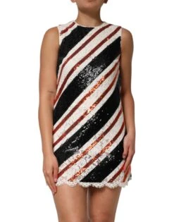 Dolce & Gabbana Multicolor Sequin Embellished Shift Women's Dress