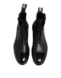 Dolce & Gabbana Brown Black Lace Up Mid Calf Men Boots Men's Shoes 10 Dolce & Gabbana Brown Black Lace Up Mid Calf Men Boots Men's Shoes -Lux Lair Store 8354807