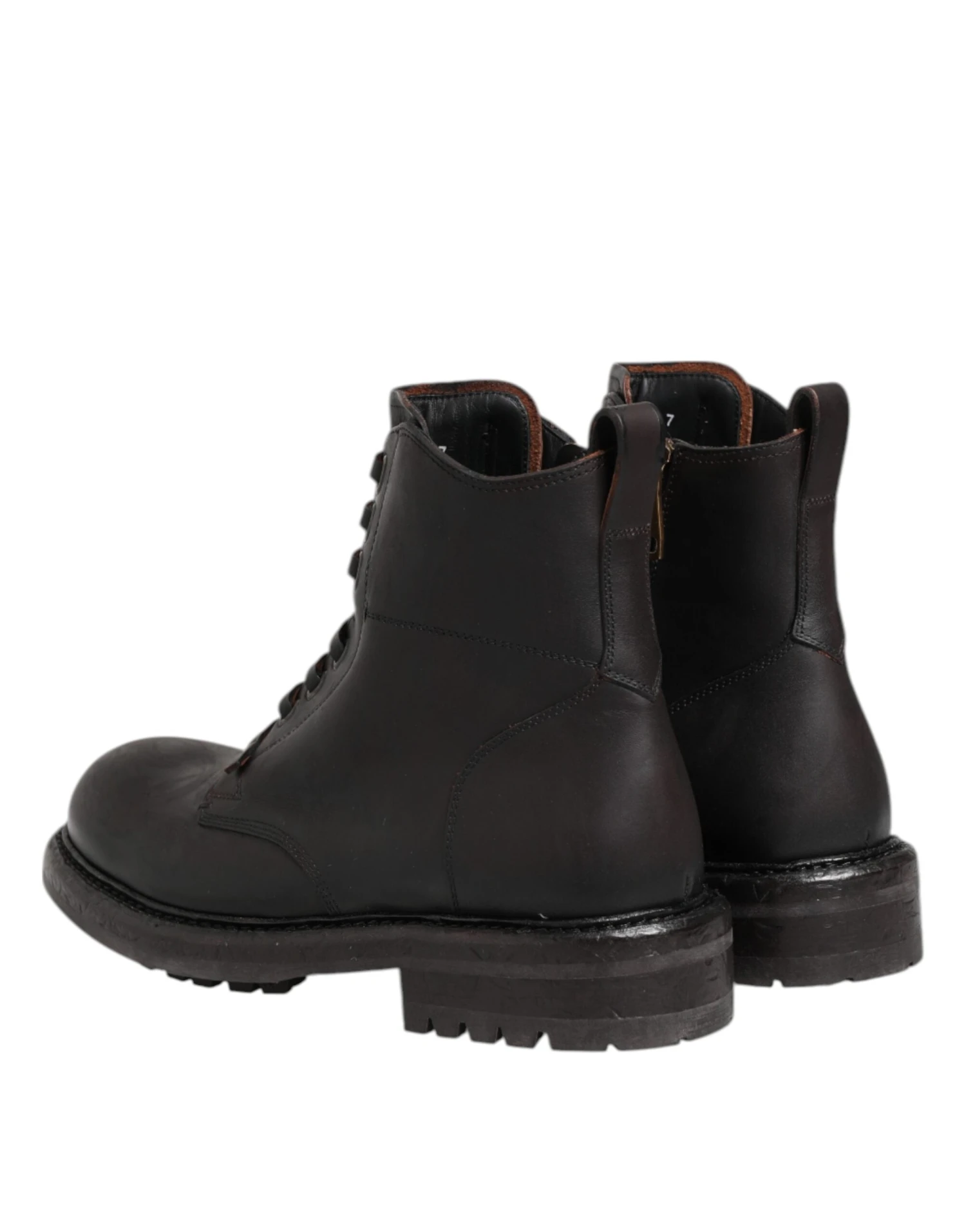Dolce & Gabbana Dark Brown Leather Lace Up Mid Calf Boots Men's Shoes (Pre-Owned) 7 Dolce & Gabbana Dark Brown Leather Lace Up Mid Calf Boots Men's Shoes (Pre-Owned) - Image 5