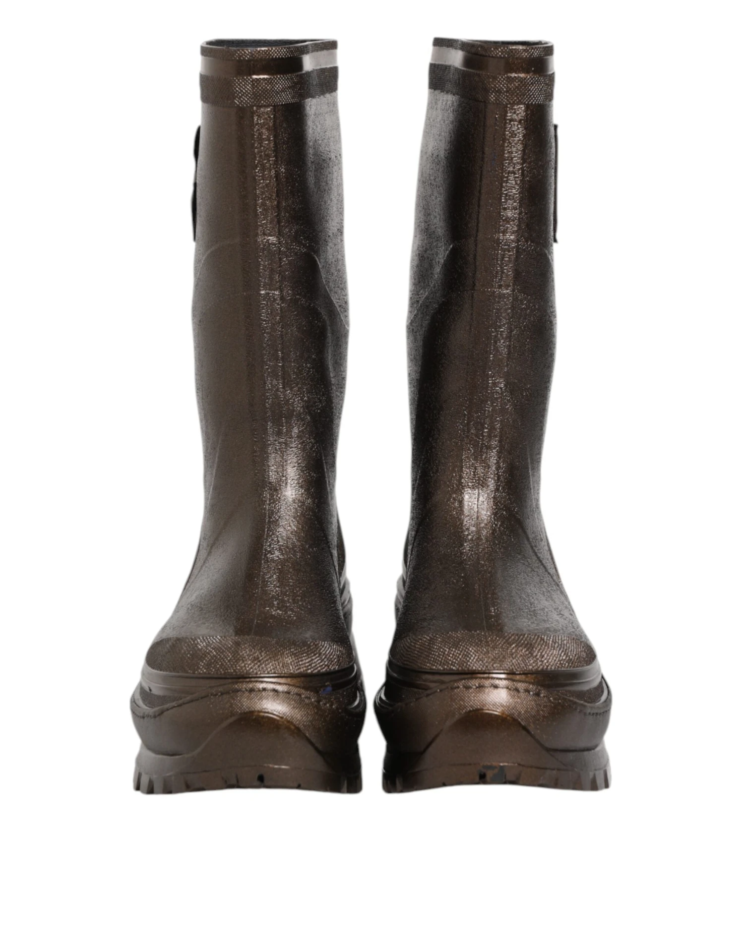 Dolce & Gabbana Metallic Brown Pull On Rain Boots Men's Shoes (Pre-Owned) 4 Dolce & Gabbana Metallic Brown Pull On Rain Boots Men's Shoes (Pre-Owned) - Image 2