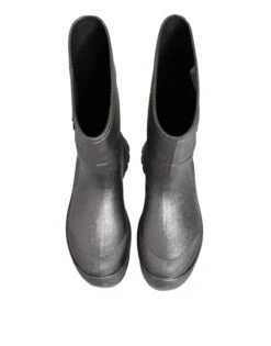 Dolce & Gabbana Metallic Silver Pull On Rain Boots Men's Shoes -Lux Lair Store 8356359