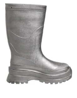 Dolce & Gabbana Metallic Silver Pull On Rain Boots Men's Shoes