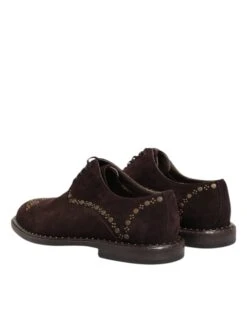 Dolce & Gabbana Brown Velvet Lace Up Oxford Dress Men's Shoes -Lux Lair Store 8357649