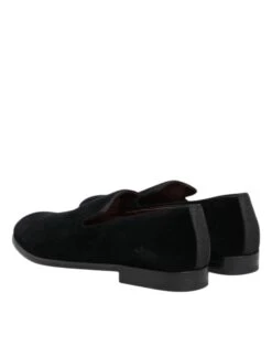 Dolce & Gabbana Black Velvet Loafers Formal Men Dress Men's Shoes -Lux Lair Store 8357888