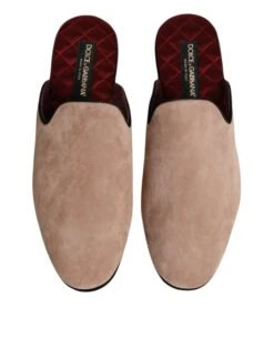 Dolce & Gabbana Beige Suede Leather Slides Flat Slipper Men's Shoes 10 Dolce & Gabbana Beige Suede Leather Slides Flat Slipper Men's Shoes -Lux Lair Store 8358781