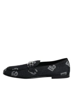 Dolce & Gabbana Blue Logo Cotton Loafers Formal Dress Men's Shoes -Lux Lair Store 8359624