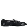 Dolce & Gabbana Blue Logo Cotton Loafers Formal Dress Men's Shoes
