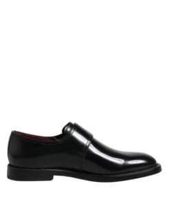 Dolce & Gabbana Black Leather Monk Strap Derby Formal Men's Shoes