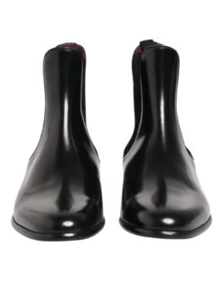 Dolce & Gabbana Black Chelsea Slip On Mid Calf Boots Men's Shoes -Lux Lair Store 8360059