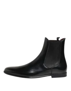 Dolce & Gabbana Black Chelsea Slip On Mid Calf Boots Men's Shoes -Lux Lair Store 8360063
