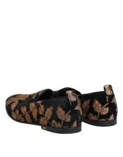 Dolce & Gabbana Black Floral Embroidery Men Loafers Men's Shoes (Pre-Owned) -Lux Lair Store 8360088