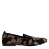 Dolce & Gabbana Black Floral Embroidery Men Loafers Men's Shoes (Pre-Owned) -Lux Lair Store 8360090