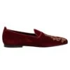 Dolce & Gabbana Red Velvet Gold Crown Mens Loafers Men's Shoes -Lux Lair Store 8360093