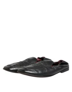 Dolce & Gabbana Black Leather Slip On Men Flat Loafers Men's Shoes (Pre-Owned) 11 Dolce & Gabbana Black Leather Slip On Men Flat Loafers Men's Shoes (Pre-Owned) -Lux Lair Store 8375998