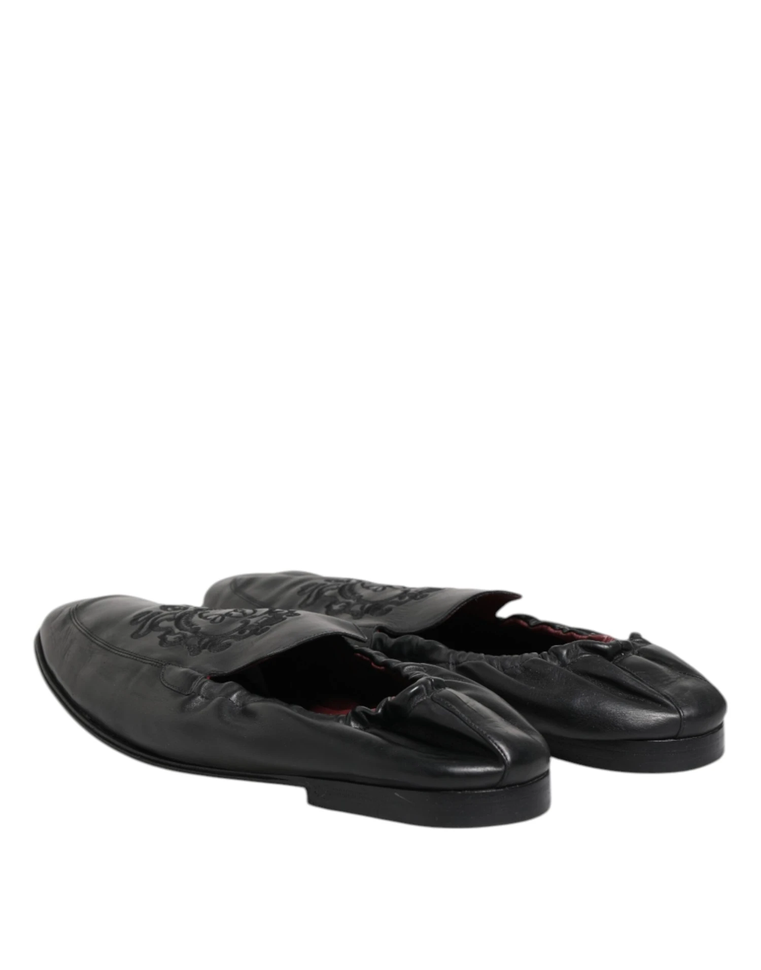 Dolce & Gabbana Black Leather Slip On Men Flat Loafers Men's Shoes (Pre-Owned) 7 Dolce & Gabbana Black Leather Slip On Men Flat Loafers Men's Shoes (Pre-Owned) - Image 5