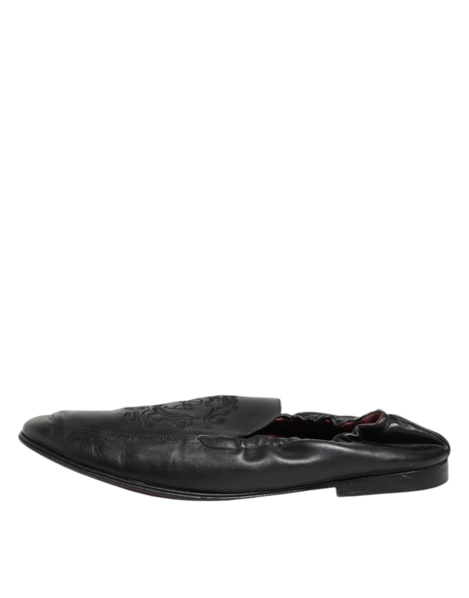 Dolce & Gabbana Black Leather Slip On Men Flat Loafers Men's Shoes (Pre-Owned) 8 Dolce & Gabbana Black Leather Slip On Men Flat Loafers Men's Shoes (Pre-Owned) - Image 6