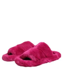 Dolce & Gabbana Pink Acrylic Faux Fur Mens Flats Sandals Men's Shoes -Lux Lair Store 8376010