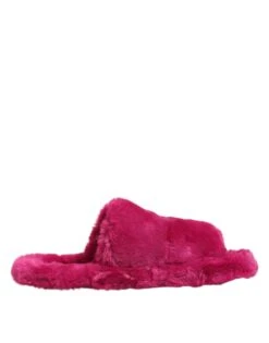 Dolce & Gabbana Pink Acrylic Faux Fur Mens Flats Sandals Men's Shoes