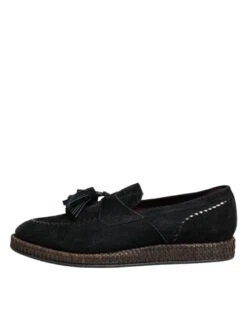 Dolce & Gabbana Black Suede Tassel Embellished Loafers Men's Shoes 13 Dolce & Gabbana Black Suede Tassel Embellished Loafers Men's Shoes -Lux Lair Store 8376161